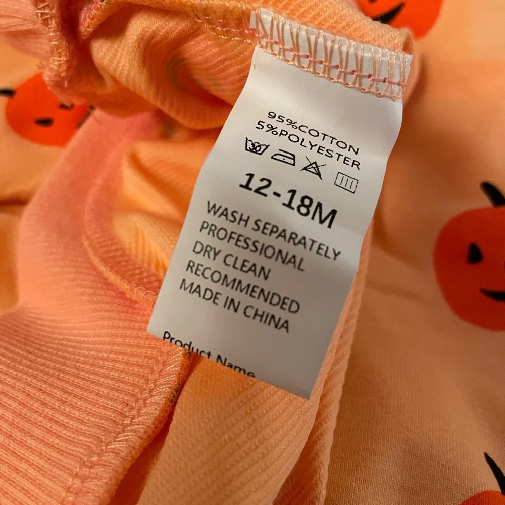 Pumpkin Print Kids Sweatshirt and Pants Set